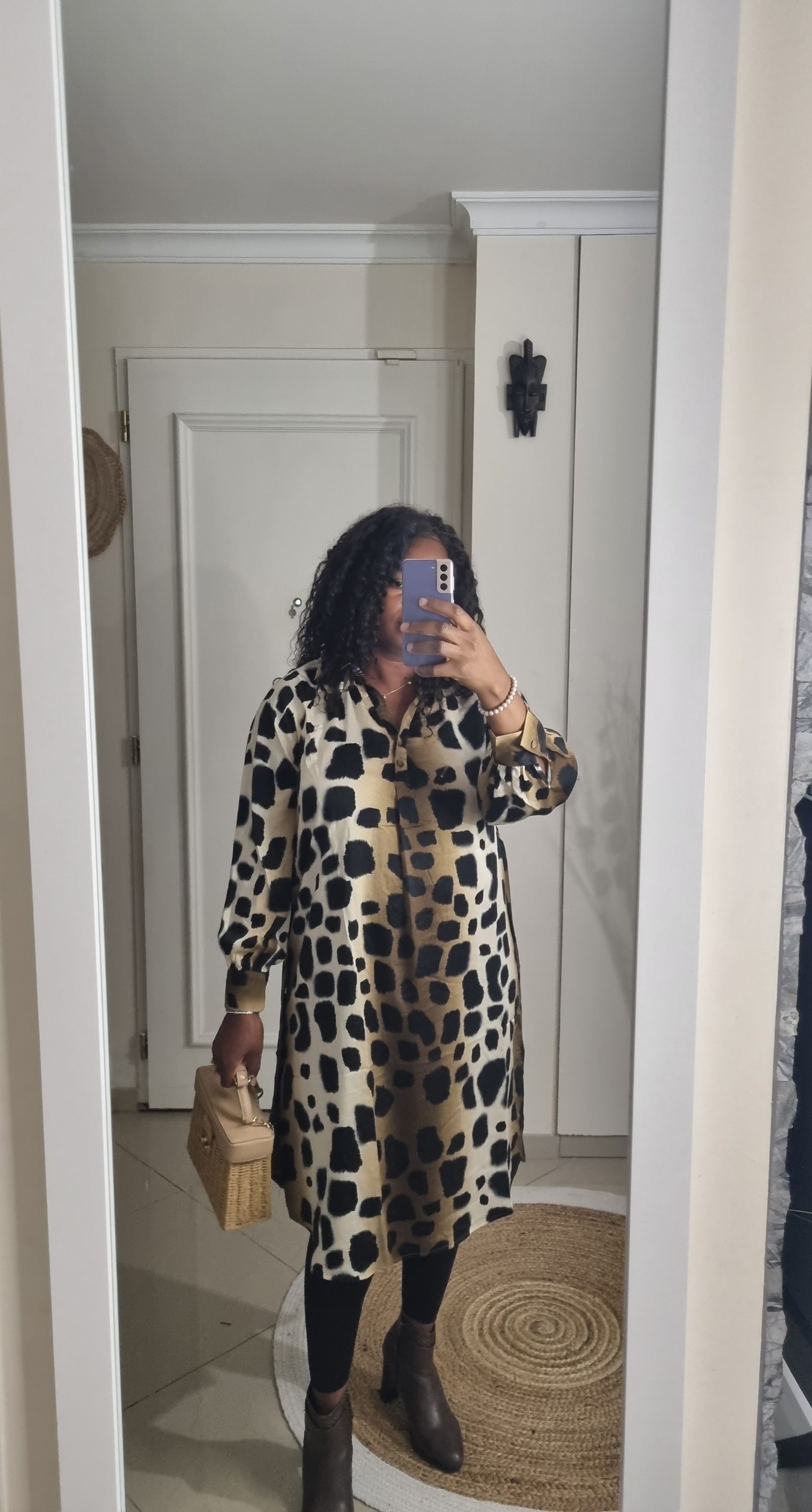 leopard shirt dress