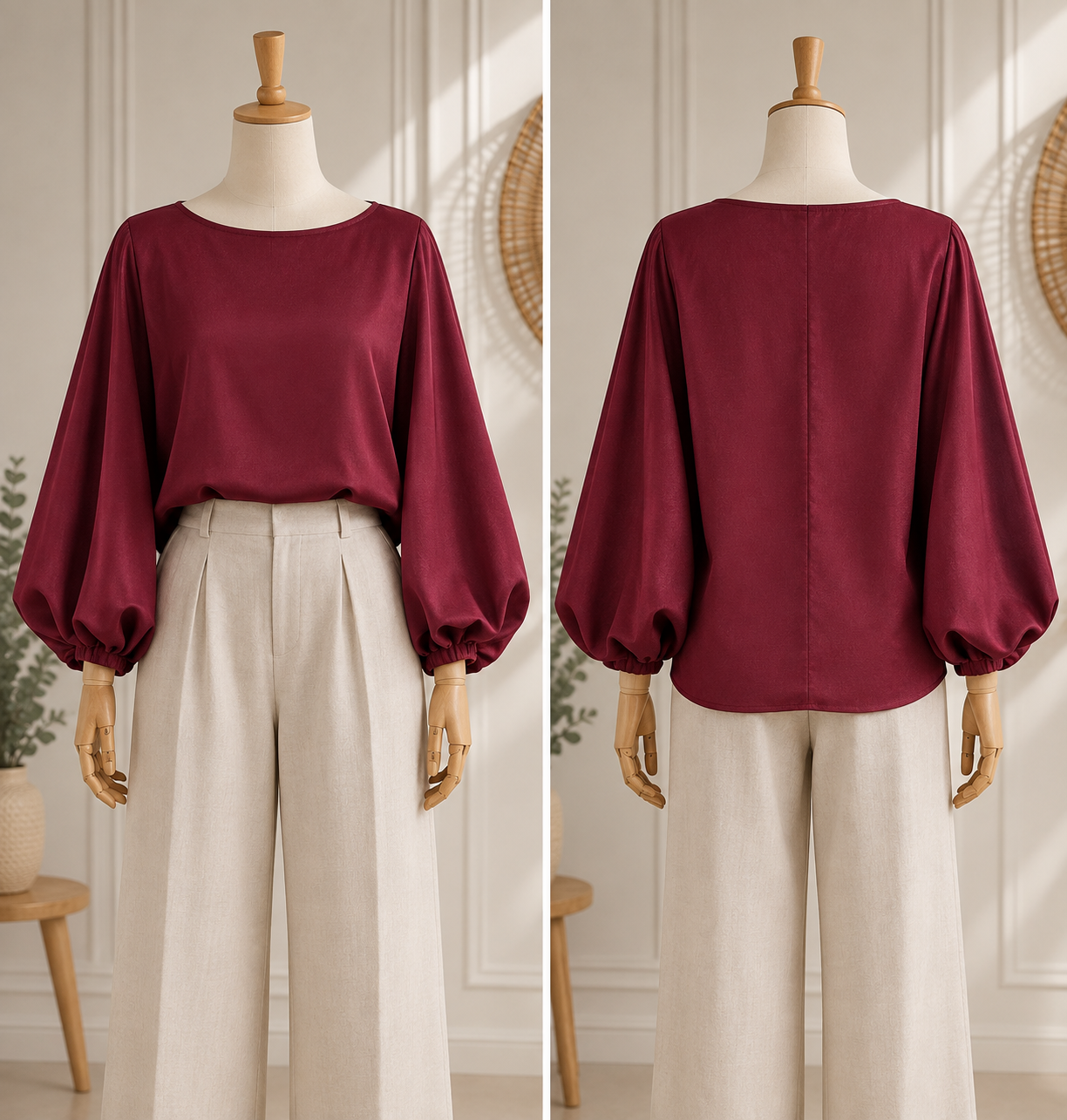 Blouse manche bouffante