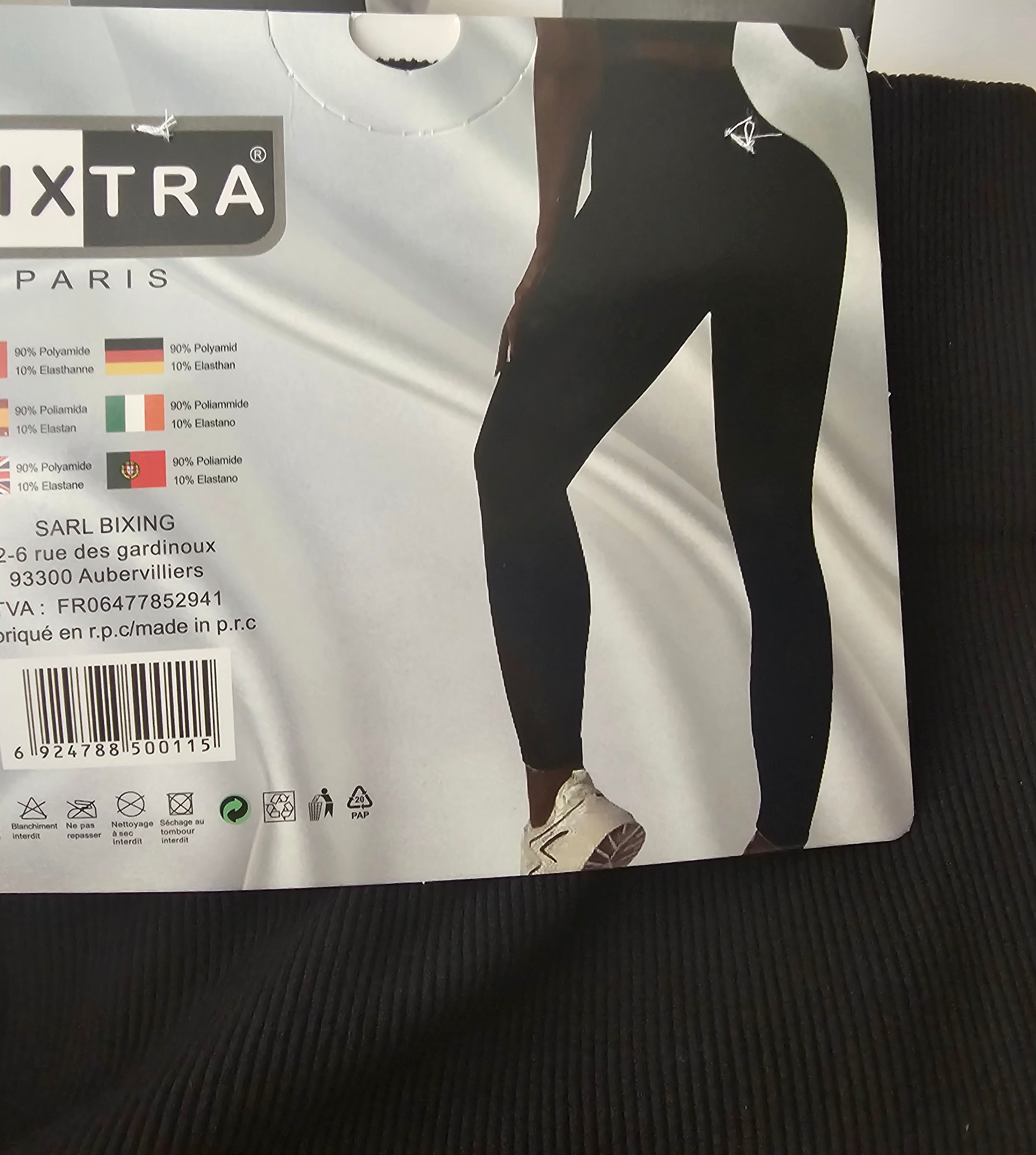 Leggings sans couture côtelé bande large